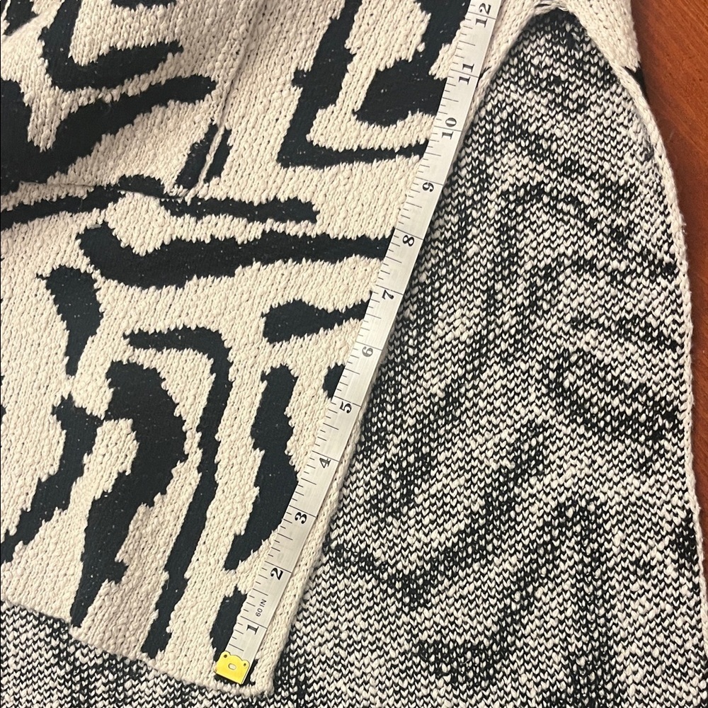 Funnel Neck ANIMAL PRINT CARDIGAN CHUNKY OVERSIZED THICK Cotton SWEATER XL - Picture 7 of 11